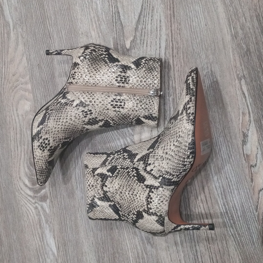 Schutz Bette Python Printed Leather Boots With St… - image 3